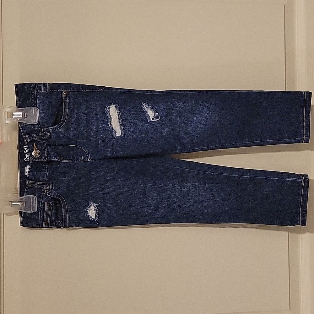 Cat & Jack Kids Dark Blue Distressed Skinny Jeans